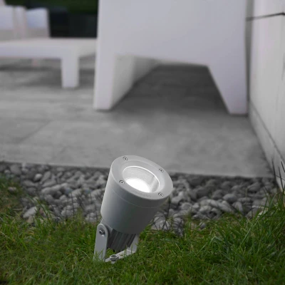 Image of Hubble 1 Light Outdoor Spotlight Grey IP65, GU10