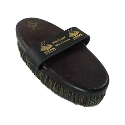 Image of Military Horse Grooming Brush with Hair Long Bristle in Brown at the Edge
