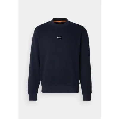 Image of BOSS Wesmallcrew Sweatshirt, Men&#039;s, Size: Large, Dark blue four