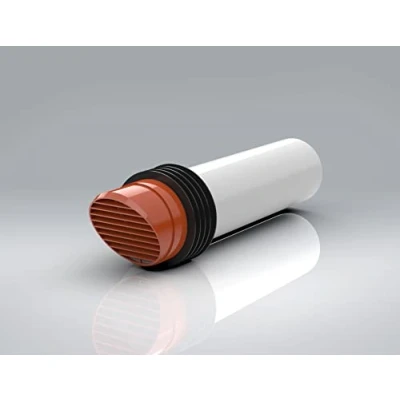 Image of 4&quot; High Rise Vent Ducting External White Brown Terracotta Grille Extractor Fan (Terracotta)