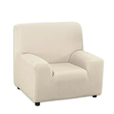 Image of Martina Home Emilie Model Elastic Sofa Cover, Ivory White, 1 Seater