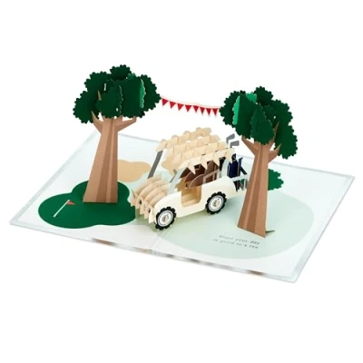 Image of Hallmark Fathers Day Card, 3D &amp; Pop Up Golf Course Design, Blue, Green
