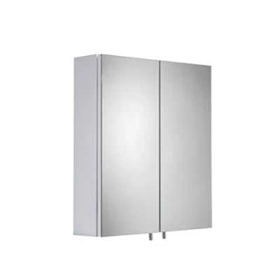 Image of Croydex Dawley Double Door Medicine Cabinet, White Steel, 670x600x119mm