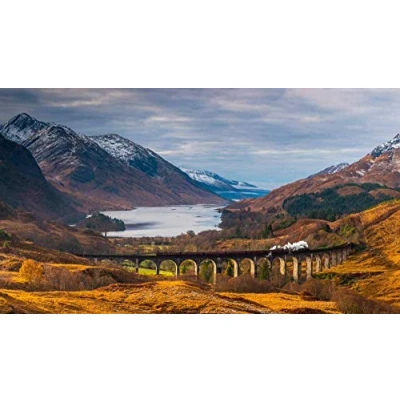 Image of PANDABOOM Puzzles For Adults 1000 Pieces, Glenfinnan Viaduct, Scotland, Jigsaw (75 X 50 Cm)