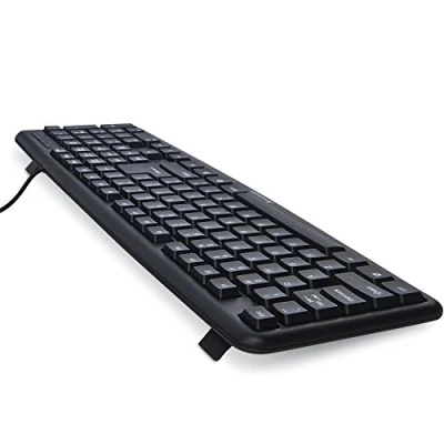 Image of Verbatim Slimline Wired Keyboard USB Plug and Play Numeric Keypad Adjustable Tilt Legs Corded Full Size Computer Compatible with PC, Laptop Frustration Free Packaging Black 99201