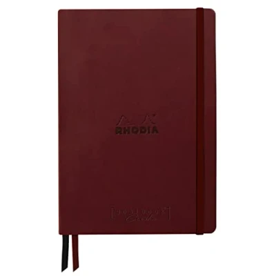 Image of RHODIA 194442C Rigid notebook Bullet Journal Goalbook Creation Lie de Vin A5 15.5x21x2 cm Dotted Dot 160 pages Clairefontaine Maya Smooth Black Paper 120 g/m Faux Leather Cover