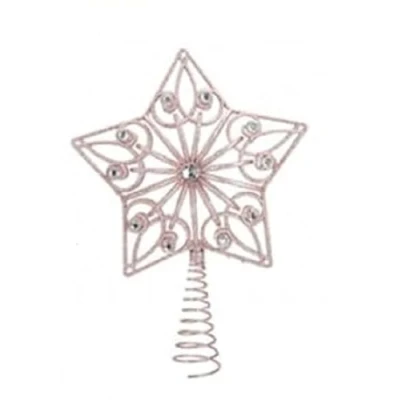 Image of Christmas Tree Topper Star, GLITTER, Rose Gold