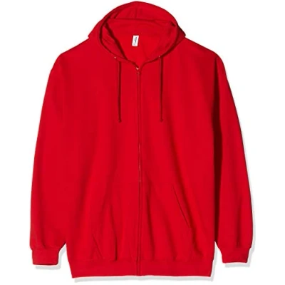 Image of AWDis Just Hoods Men&#039;s Zoodie Hoodie, Red (Fire Red), X Large