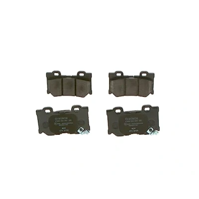 Image of 2M342001EA, 2M342001FA, 3894956, 4118745, 4119192 Brake pad set BOSCH 0 986 424 720 Low Metallic with acoustic wear warning anti squeak plate
