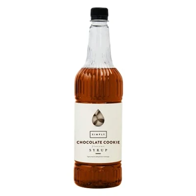 Image of Simply Chocolate Cookie Syrup, Vegan &amp; Nut Free Flavoured Syrup for Coffee, Cocktails Baking (1 Litre)