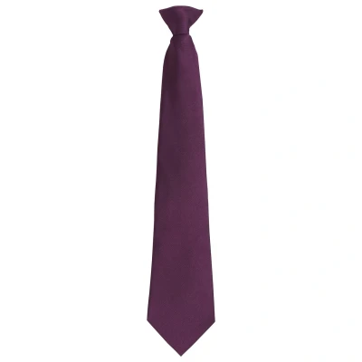 Image of Premier Unisex Adult Colours Fashion Plain Clip On Tie (Purple) One Size