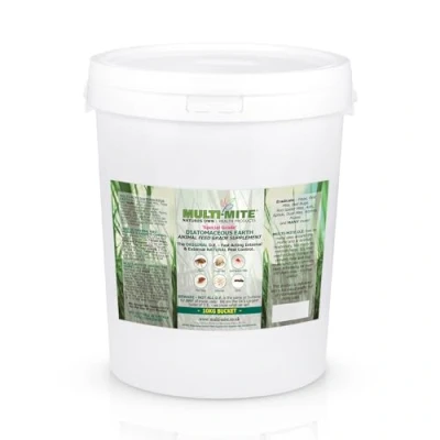 Image of Multi Mite® 10KG Bucket Feed Grade DE DIATOMACEOUS Earth Red Mite Fleas and All Animal Lice Control Powder