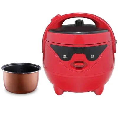 Image of rice Cooker With Food Steamer, High capacity Removable Nonstick Pot, Family/Travel/Office Essentials/red cooker(5L)