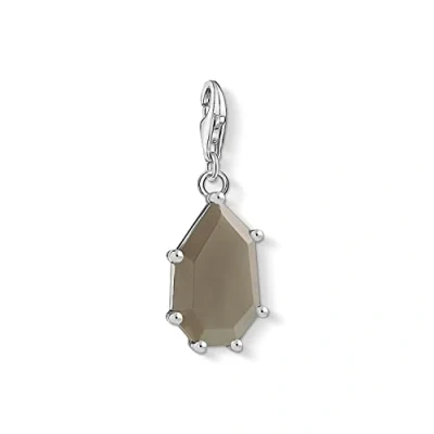 Image of Thomas Sabo 1541 507 2 Brown Stone Charm Pendant in 925 Sterling Silver