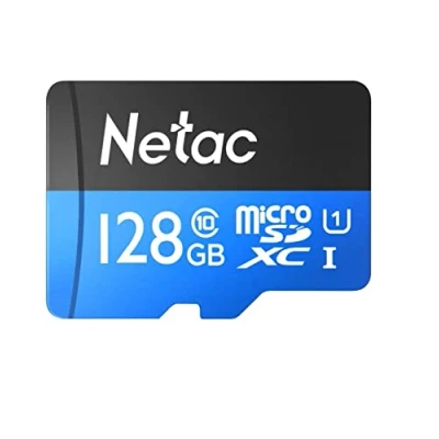 Image of NETAC P500 128GB UHS 1 U1 MICRO SDHC CARD + SD ADAPTOR, 80MB/S