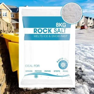 Image of Hadley 8KG Bag White De Icing Rock Salt for Keeping Driveways and Paths Clear of Ice &amp; Snow
