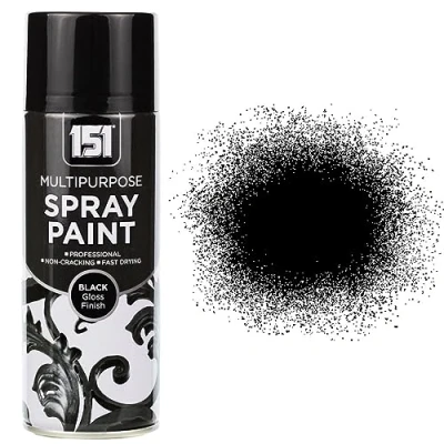Image of 151 Black Gloss Multi Purpose Aerosol Spray Paint 400ml (6 Pack)