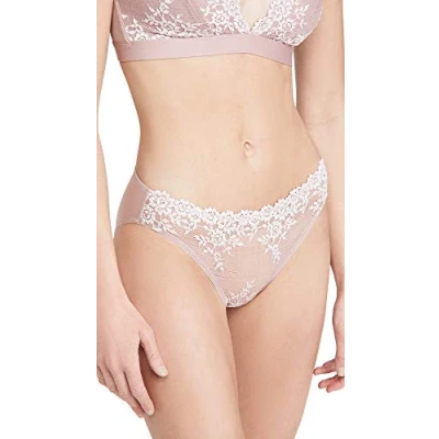 Image of Wacoal Women&#039;s Embrace Lace Bikini Panty Style Underwear, Woodrose/Multi, Large
