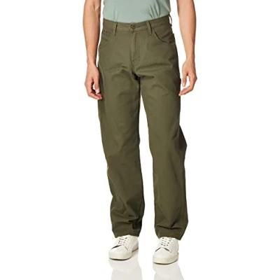 Image of Dickies Men&#039;s Relaxed Fit Duck Jeans, Moss, 32W 30L UK