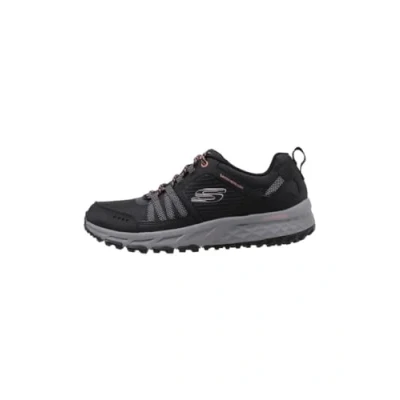 Image of Skechers Women&#039;s 180061 BKHP Trekking Low Cut, Black Leather/Mesh/Hot Pink Trim, 7 UK