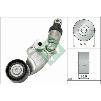 Image of SH0115980C, SH0115980D Tensioner Lever, v ribbed belt INA 533 0128 10 60mm 25mm MAZDA: CX 5 I, 6 Estate