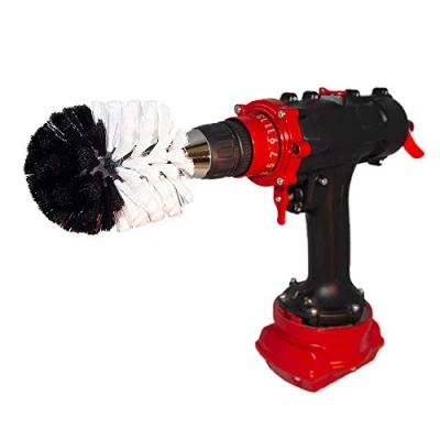 Image of Kornely™ Premium Drill Brush, Extra Soft, White 8.5 cm. Professional Power Scrubber. Doesn&#039;t Scratch Surfaces. Suitable for Carpet, Leather, Upholstery, Furniture, car Interior, Glass Cleaning