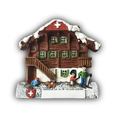Image of 3D Snow House Switzerland Refrigerator Fridge Magnet Tourist Souvenirs Handmade Resin Craft Magnetic Stickers Home Kitchen Decoration Travel Gift