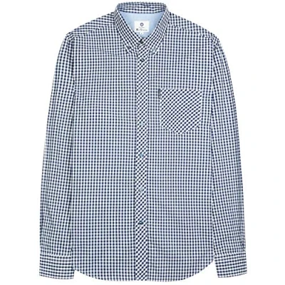 Image of Ben Sherman Men&#039;s Kingsize 59141 Gingham L/S Shirt 4XL Dark Blue