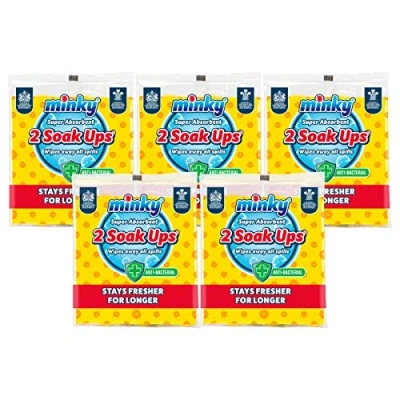 Image of Minky 10 Pack Antibacterial Soak Ups Bulk (5x2pk)