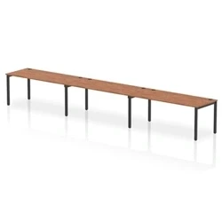 Image of Impulse Bench Single Row 3 Person 1800 Black Frame Desk Walnut