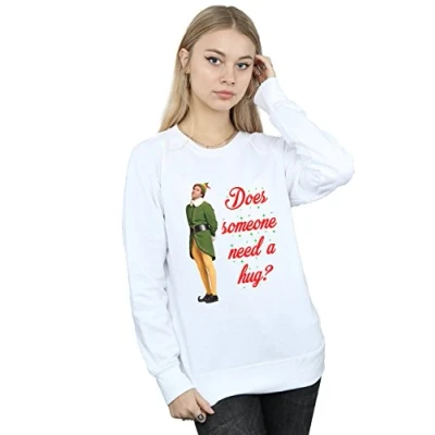 Image of Elf Women&#039;s Hug Buddy Sweatshirt Small White