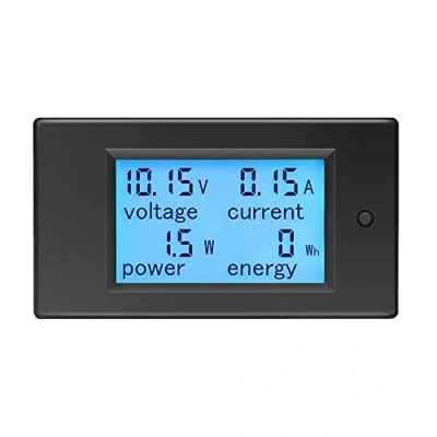 Image of KETOTEK Amp Volt Watt Kwh Meter Tester Panel Digital 4 in 1 Ammeter Voltmeter Multimeter 12V DC 6.5 100V 20A, Voltage Current Power Energy Usage Monitor LCD Display Car Motorbike Solar