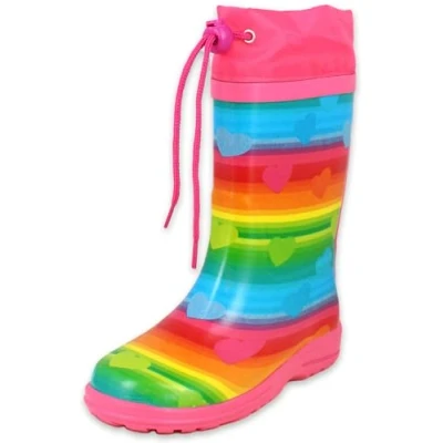 Image of Beck Girls Rainbow Wellington rain boots