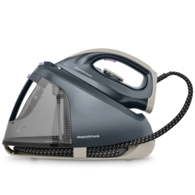 Image of Morphy Richards EasySteam Steam Generator Iron, 120g Boost, 70g Output, 6 Bar Pressure, ECO Mode, Detachable 1.8L Water Tank, Anti Scale, Auto Shut Off, 2400W, Black/Grey, 333030
