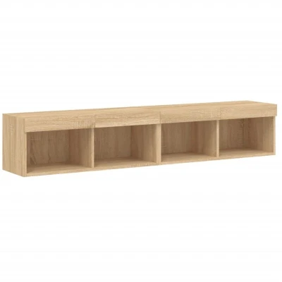 Image of vidaXL TV Cabinets with LED Lights 2 pcs Sonoma Oak 80x30x30 cm