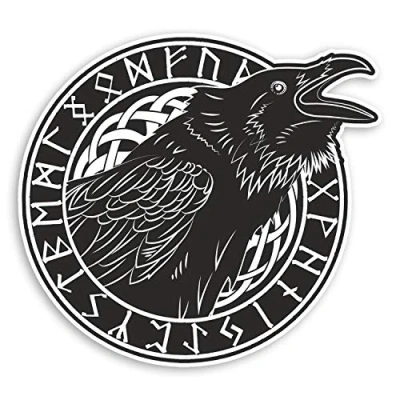 Image of 2 x 10cm Black Crow Vinyl Stickers Tribal Viking Celtic Laptop Sticker #31722 (10cm Wide)