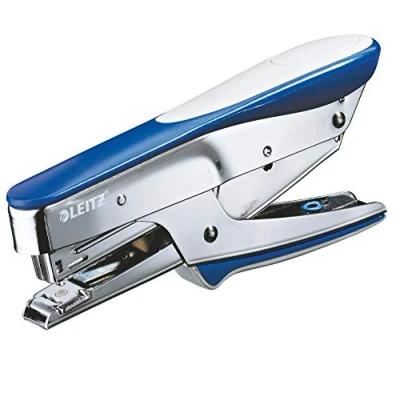 Image of Leitz Stapling Pliers, Uses No. 10 Staples, Includes 15 Sheet Capacity, Metal, Water Blue, 55450033