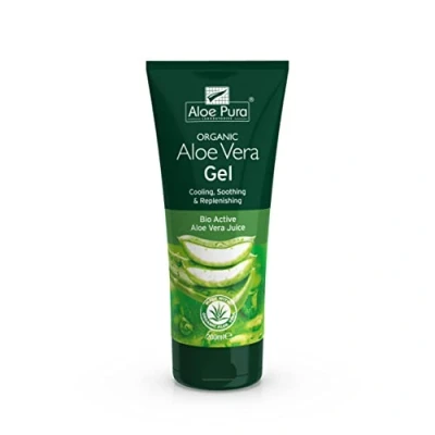 Image of Aloe Pura Organic Vera Gel, Natural, Vegan, Cruelty Free, Paraben and SLS Cooling, Soothing, 200 ml (Pack of 1)