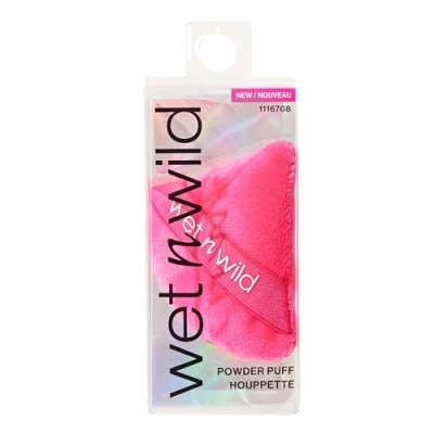 Image of Wet n Wild Powder Puff, Reusable and Washable Makeup Applicator for Blending Loose or Pressed Powders, Soft Velvet Fibers, Triangle Shape Precise Application