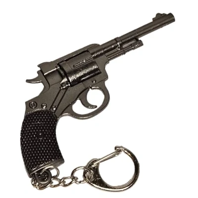 Image of Fat catz copy Novelty Grey R1895 PUBG Miniature Model Pistol Hand Gun Revolver Keyring 8cm