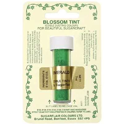 Image of Sugarcraft Sugarflair Colour Blossom Tint Powder Dust Emerald 7ml