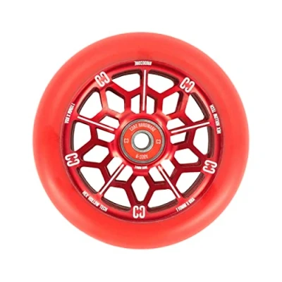 Image of CORE Hex Stunt Scooter Wheel 110mm ABEC 9 Bearings (Replacement Pro Wheels) Red