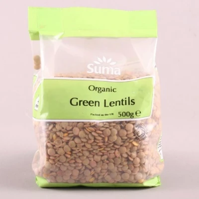 Image of Suma Prepacks Organic Pp Green Lentils 500G (500G) Gluten Free Vegan