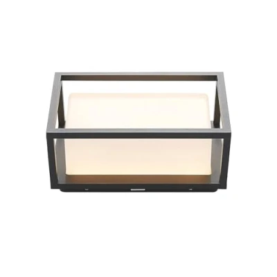Image of LED Outdoor Wall Light &#039;Ilirian&#039; (Modern) in Black Made of Aluminium (1 Source,) from Lucande lamp for Exterior/Interior Walls, House, Terrace und Balcony