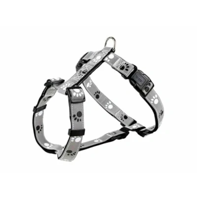 Image of Trixie Silver Reflective Dog Harness, Size: Black/Grey (Highly Reflective)