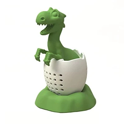 Image of Loose Leaf Tea Infuser Silicone Strainers Dinosaur Shaped Filter for Brewing Dishwasher Safe