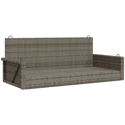 Image of vidaXL Swing Bench Grey 119x56x48 cm Poly Rattan