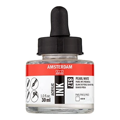 Image of Amsterdam Acrylic Ink, 30 ml, 817 Pearl White, White