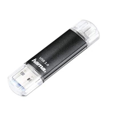 Image of Hama&quot;Laeta Twin&quot; USB Flash Drive 3.0 256GB 40MB/s black