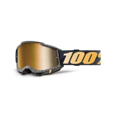 Image of 100% Accuri 2 Goggles Eyewear for Motocross &amp; Mountain Biking Dirt Bikes, Motorcycles Bike Sports Risland, Mirror True Gold Lens
